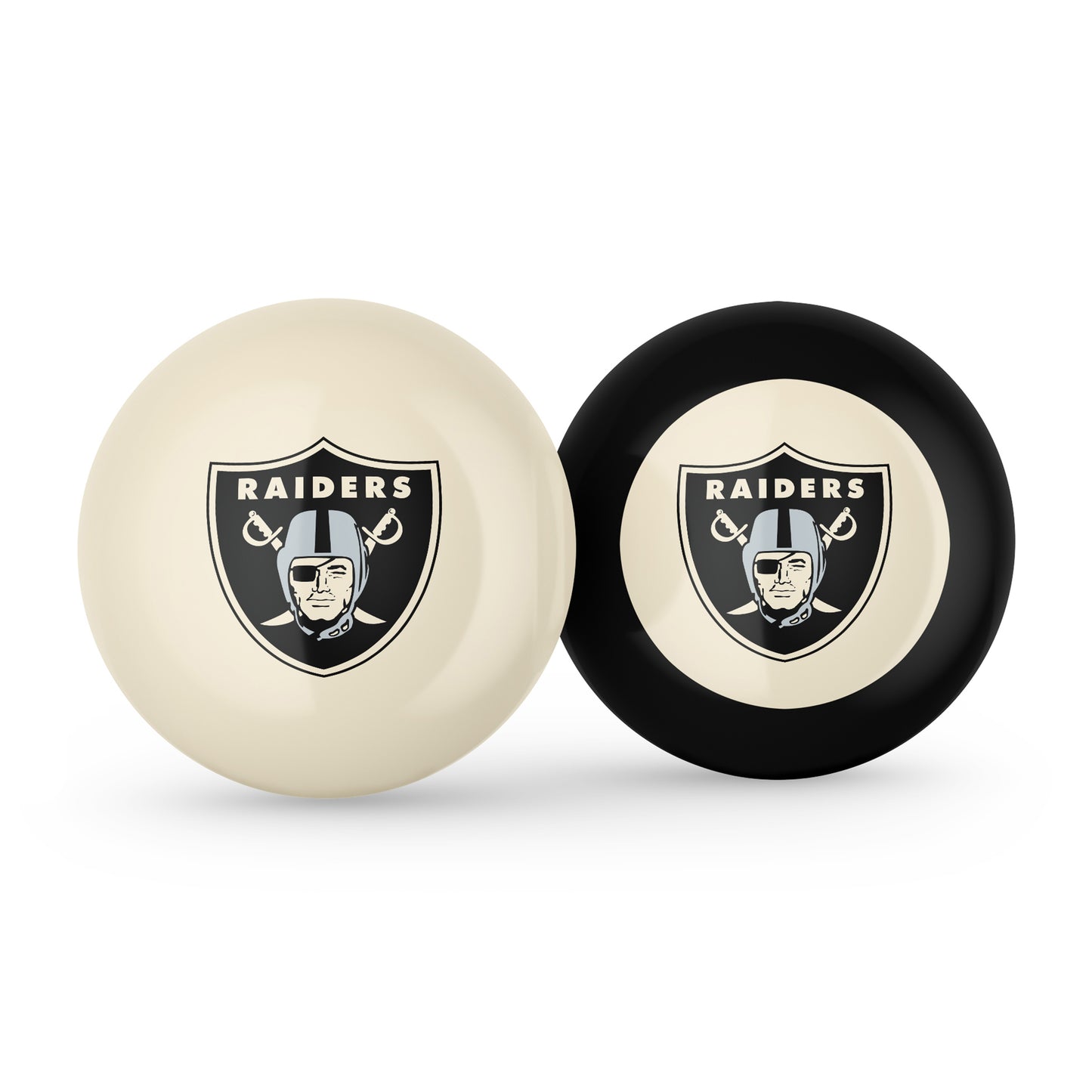 Las Vegas Raiders cue ball and 8 ball