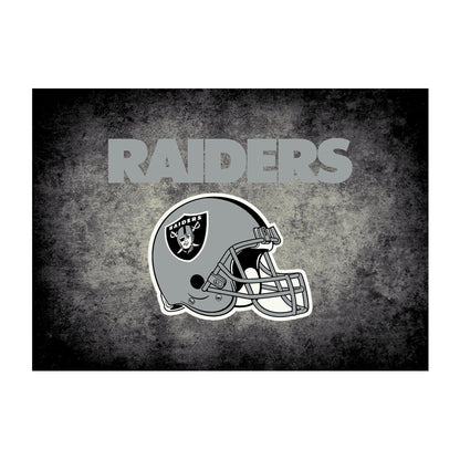 Las Vegas Raiders distressed style area rug