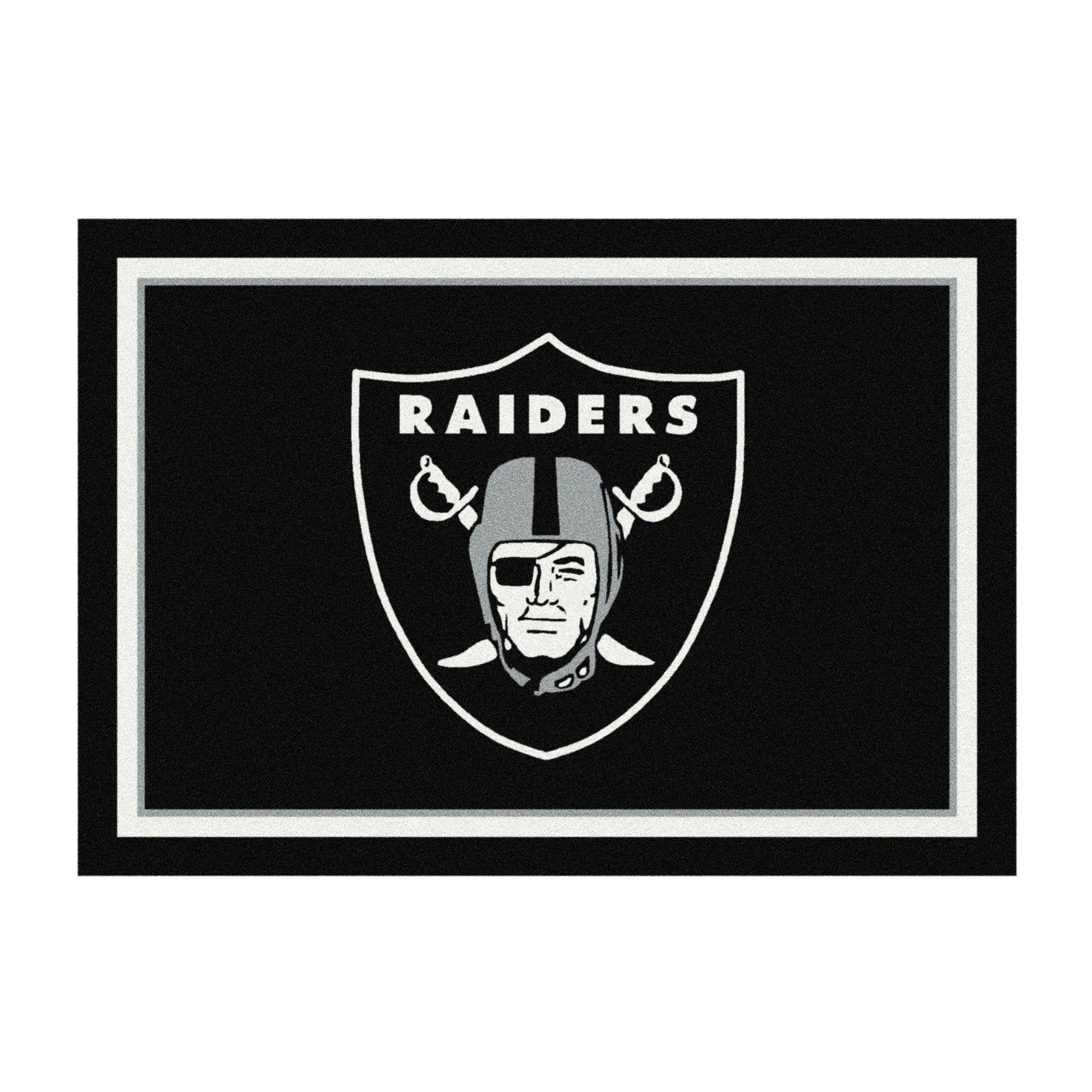 Las Vegas Raiders distressed style area rug