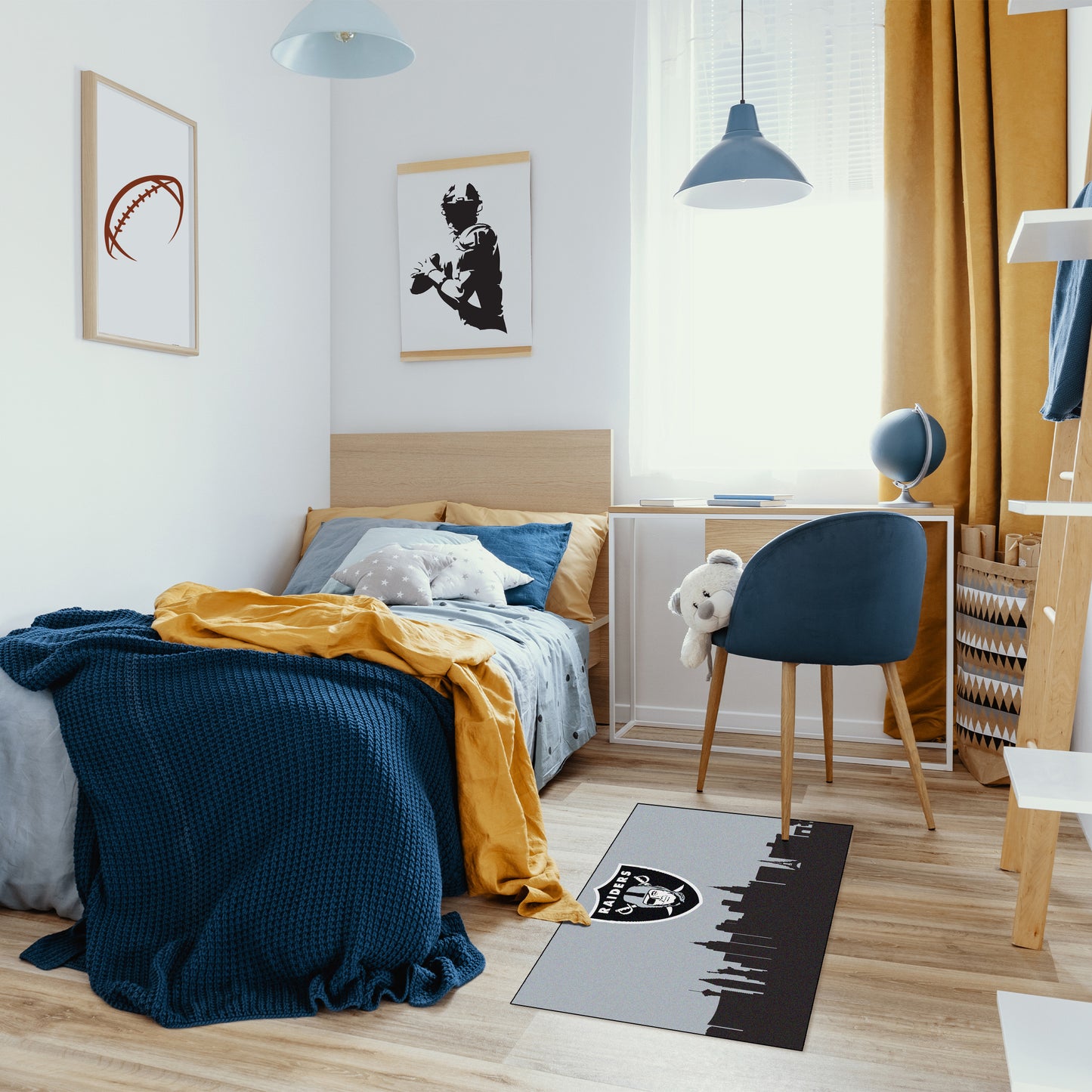 Las Vegas Raiders washable cityscape rug life