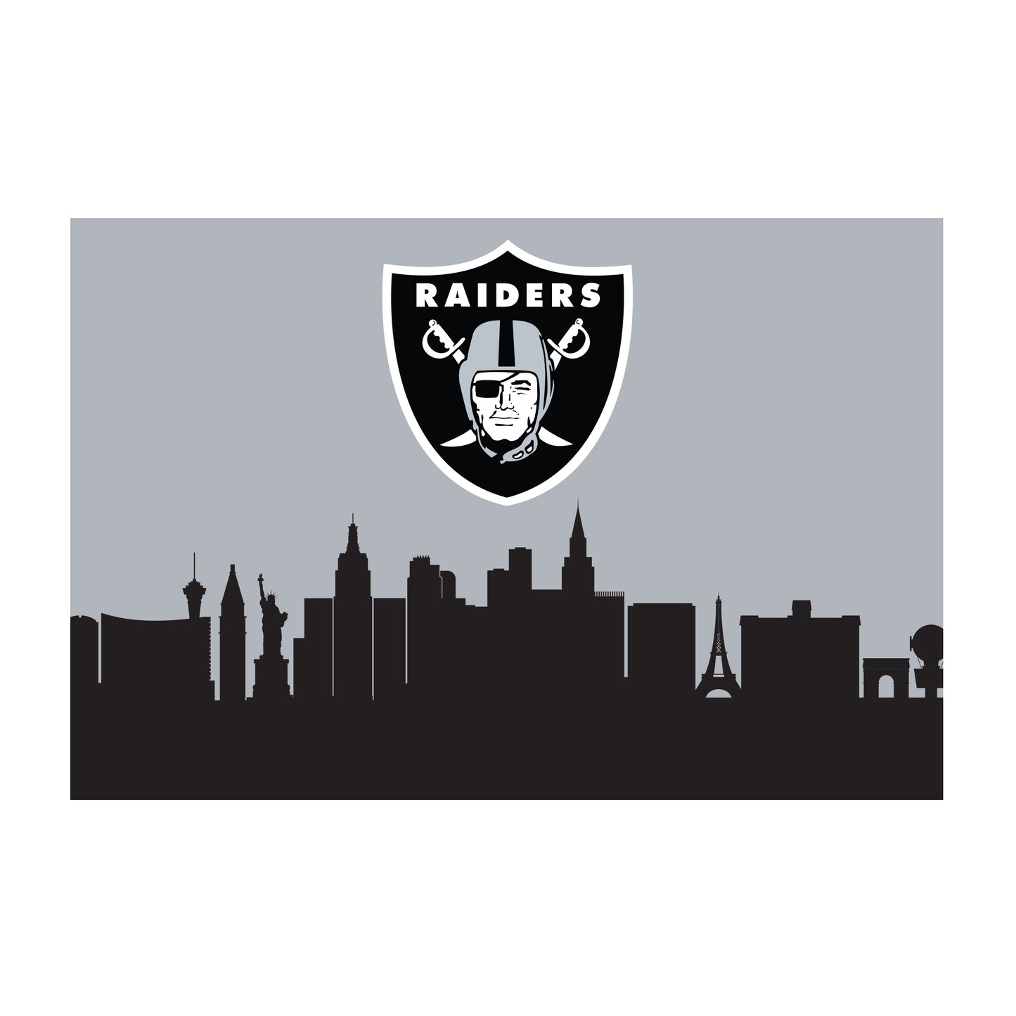 Las Vegas Raiders washable cityscape rug