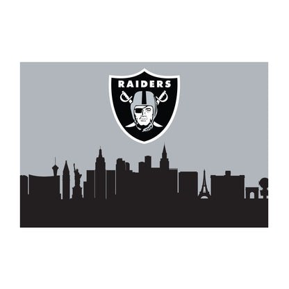Las Vegas Raiders washable cityscape rug