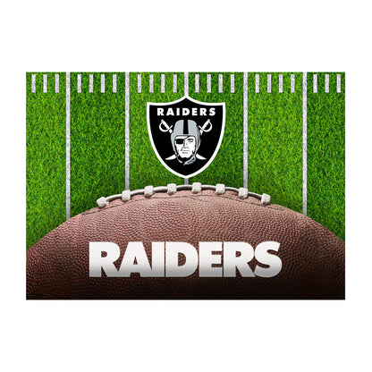 Las Vegas Raiders washable football field rug