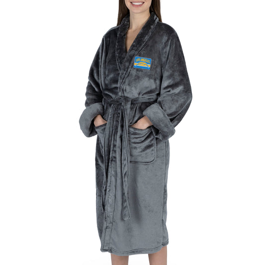 Los Angeles Chargers silk touch charcoal bathrobe