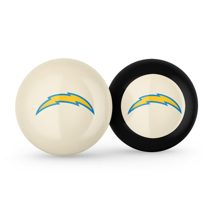 Los Angeles Chargers cue ball and 8 ball