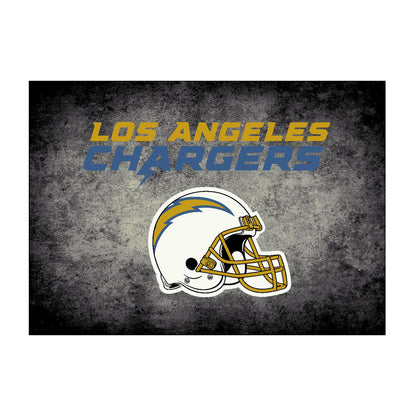 Los Angeles Chargers distressed style area rug