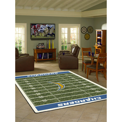 Los Angeles Chargers home field style area rug lifestyle