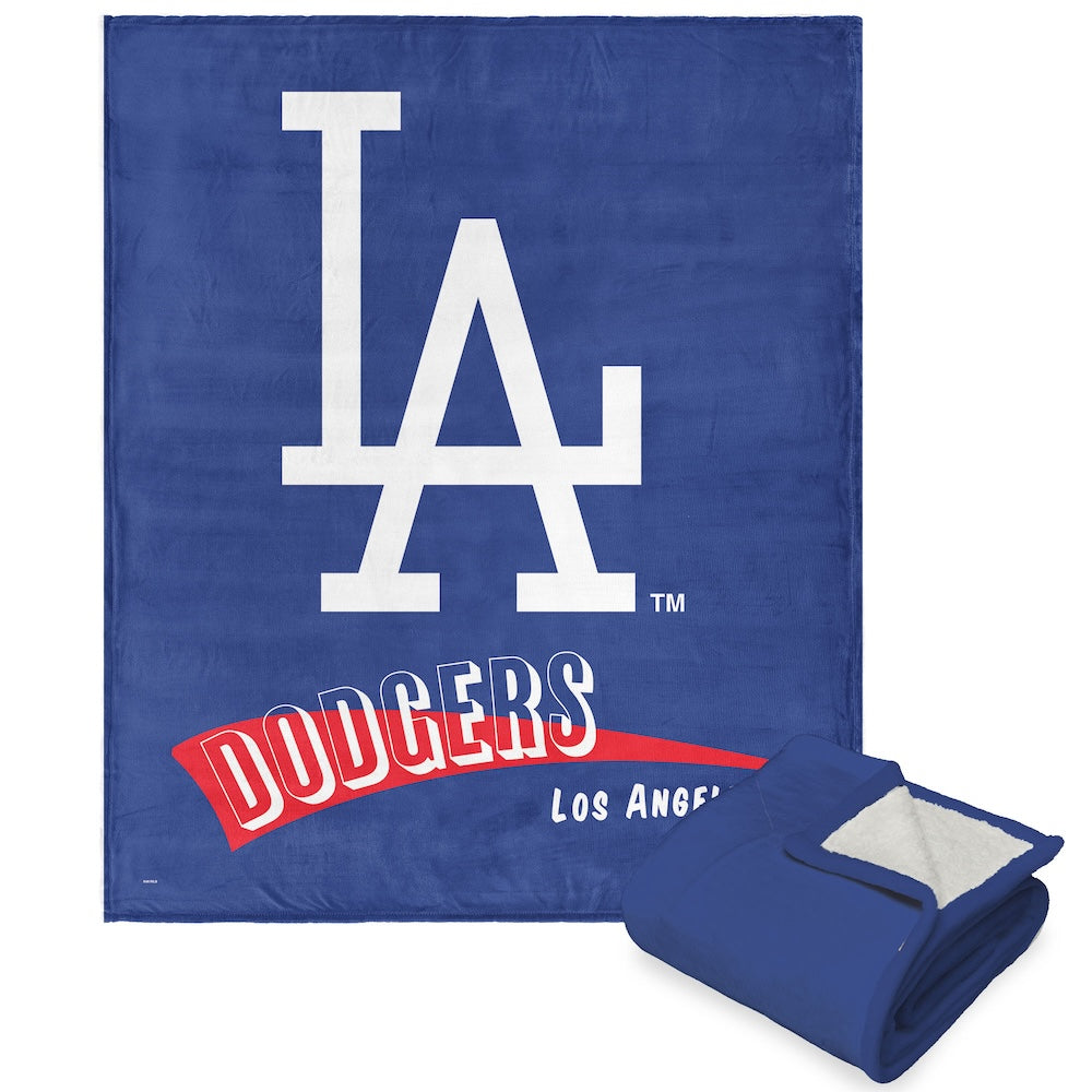 Los Angeles Dodgers throwback sherpa blanket