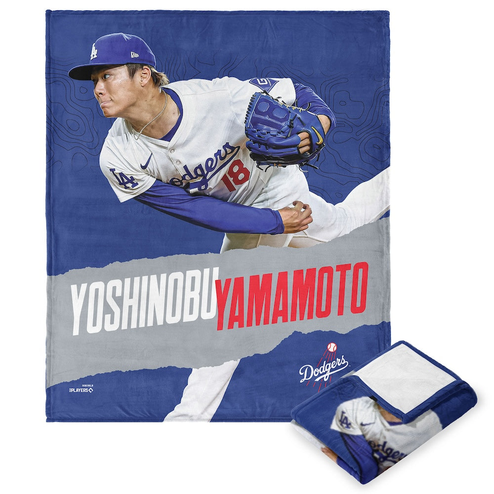 Los Angeles Dodgers Yoshinobu Yamamoto silk touch throw blanket