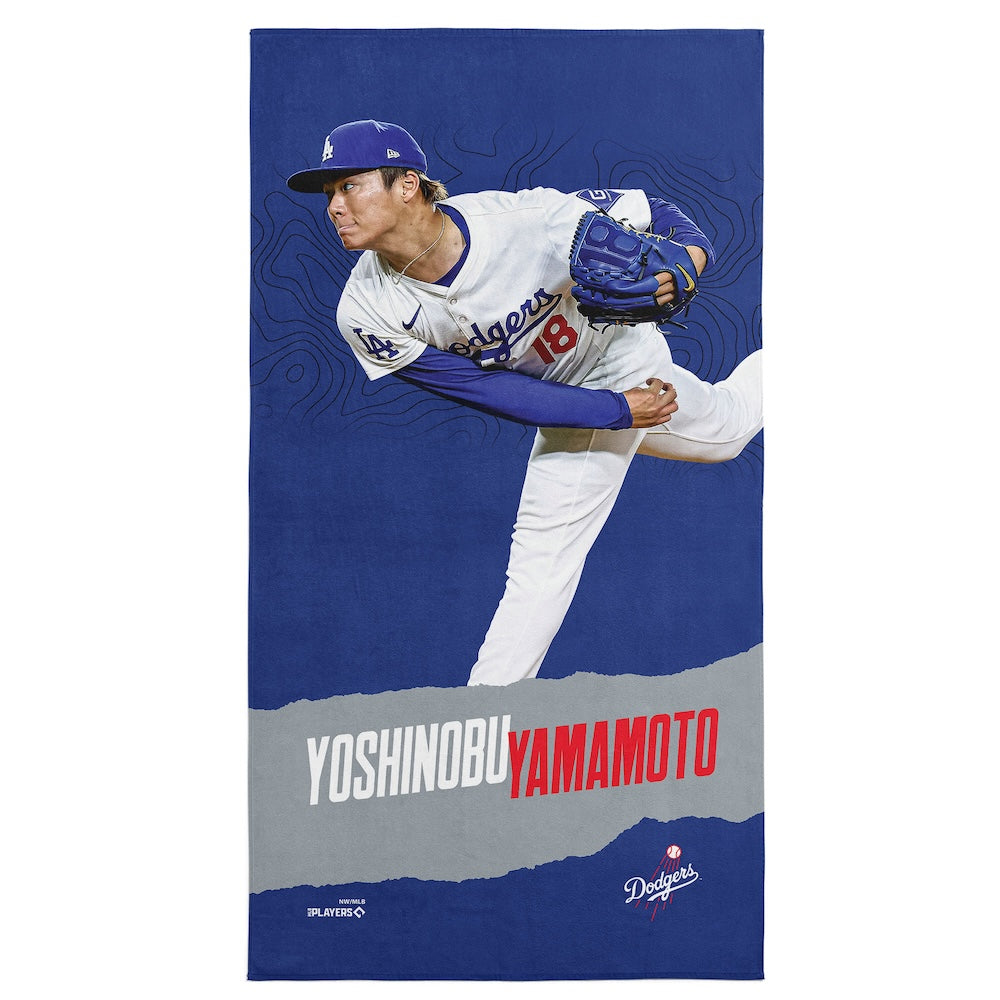 Los Angeles Dodgers Yoshinobu Yamamoto beach towel