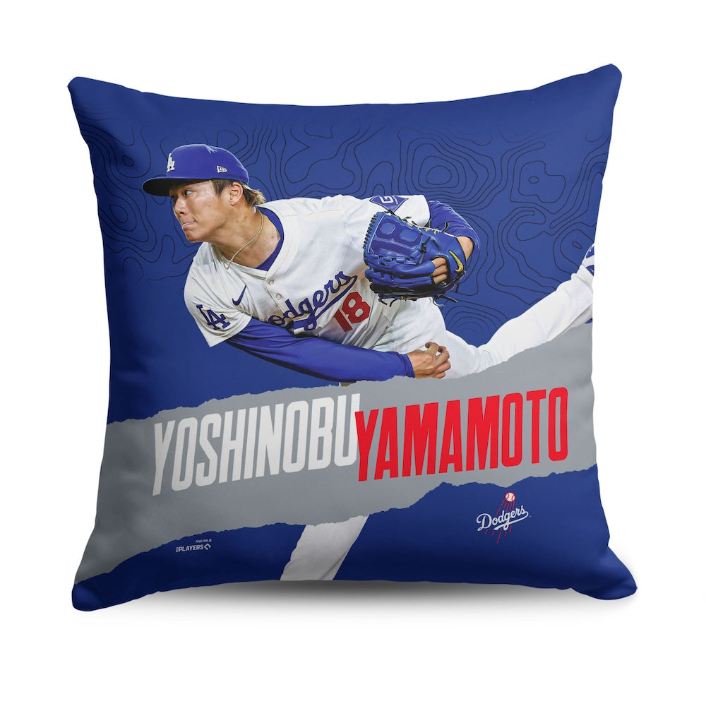 Los Angeles Dodgers Yoshinobu Yamamoto throw pillow