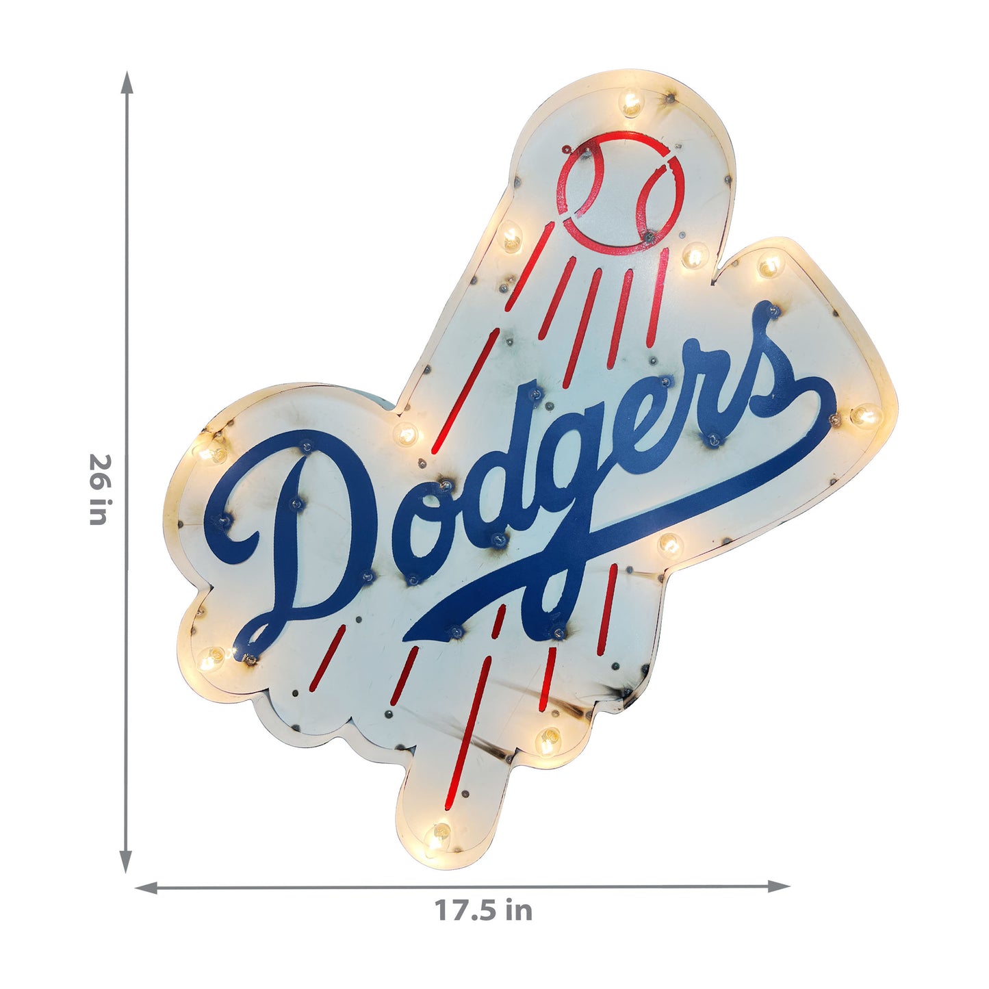 Los Angeles Dodgers logo lighted metal retro sign