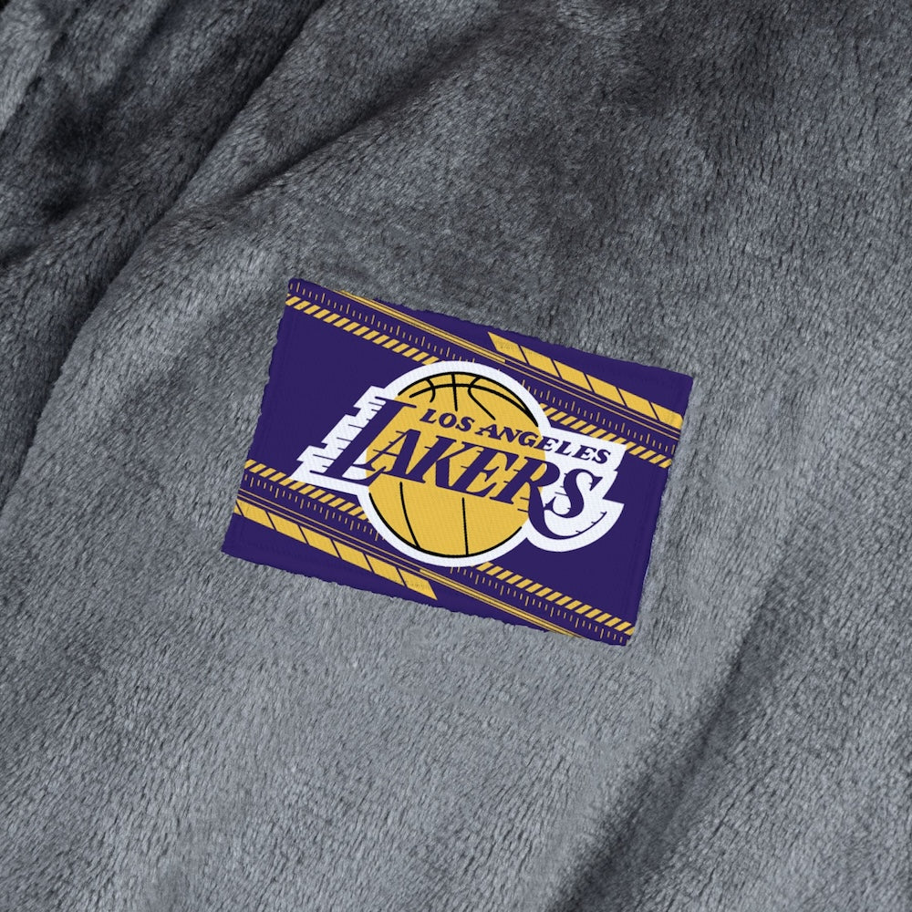 Los Angeles Lakers silk touch charcoal bathrobe logo patch