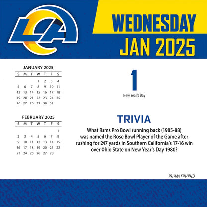 Los Angeles Rams 2025 Fact-A-Day Box Desk Calendar Jan