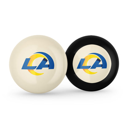 Los Angeles Rams cue ball and 8 ball