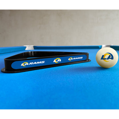 Los Angeles Rams triangle rack and cue ball set