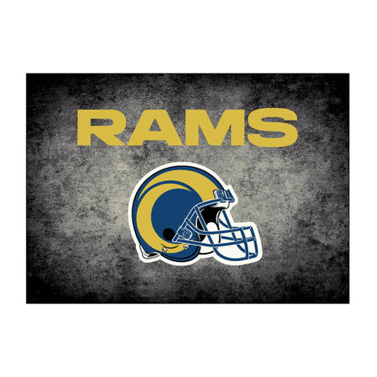 Los Angeles Rams distressed style area rug