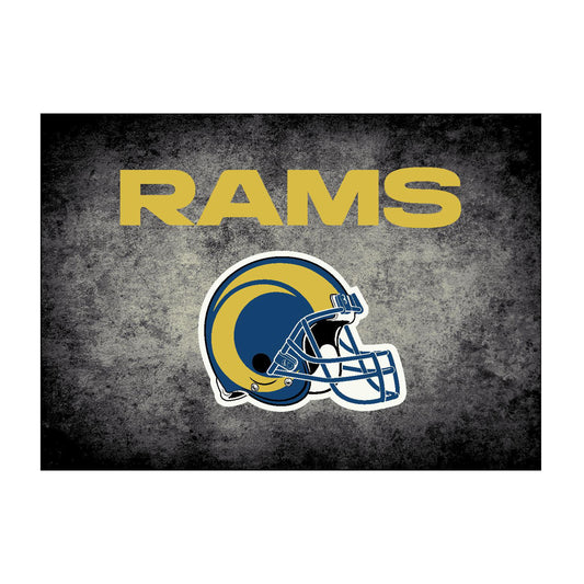 Los Angeles Rams distressed style area rug