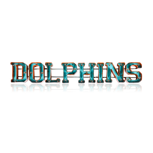 Miami Dolphins lighted metal sign