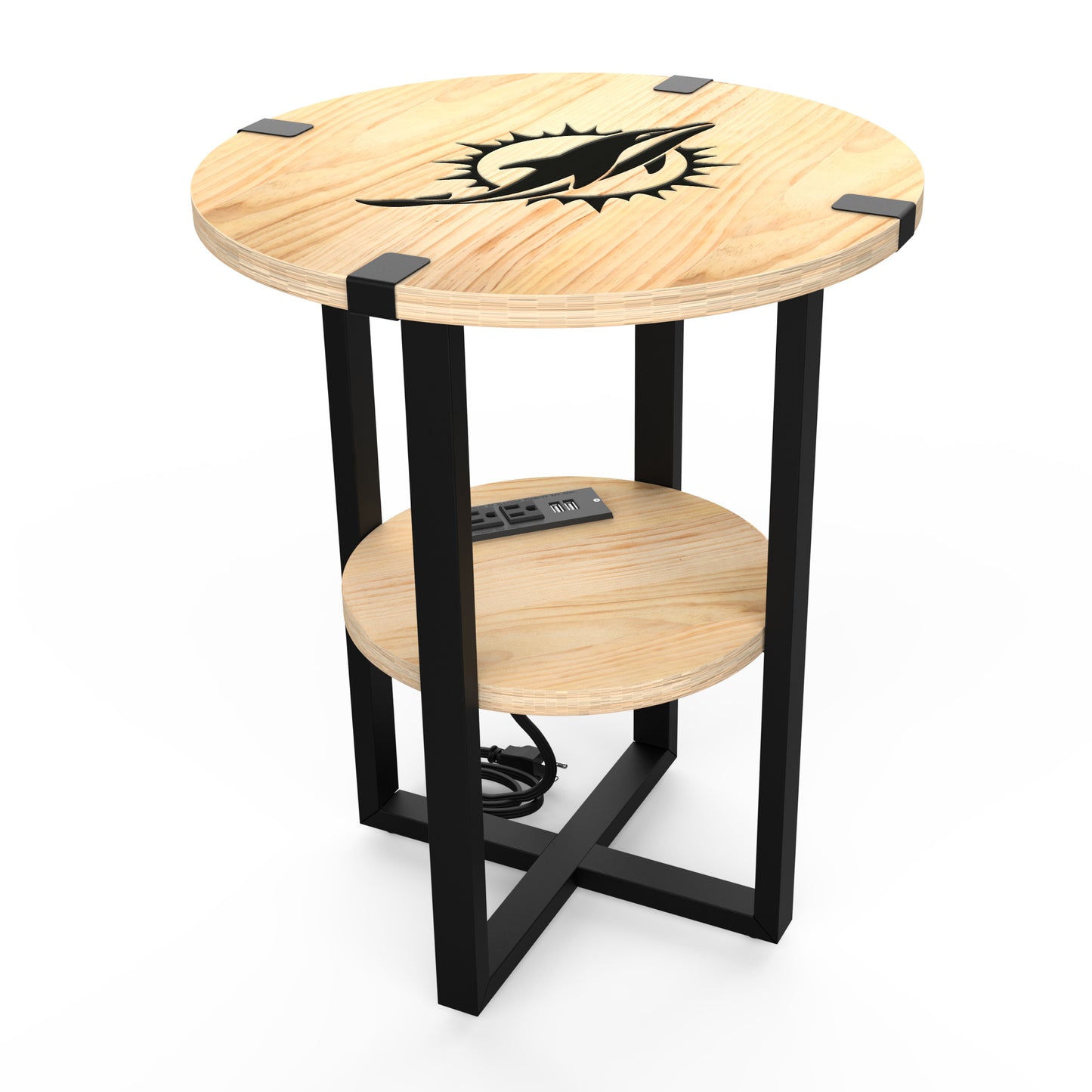 Miami Dolphins Round Side Table