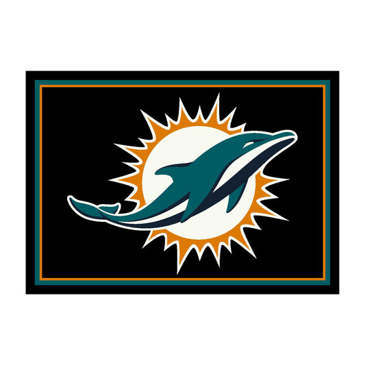 Miami Dolphins distressed style area rug