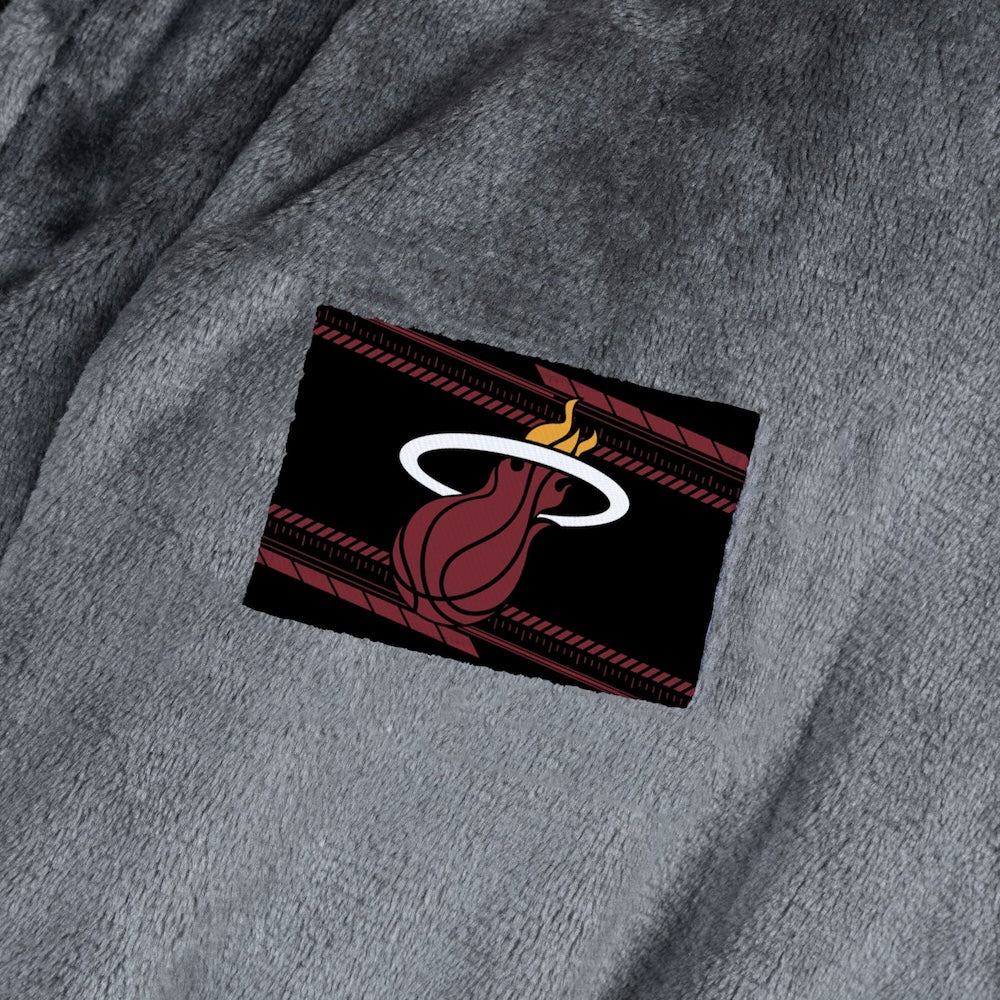 Miami Heat silk touch charcoal bathrobe logo patch