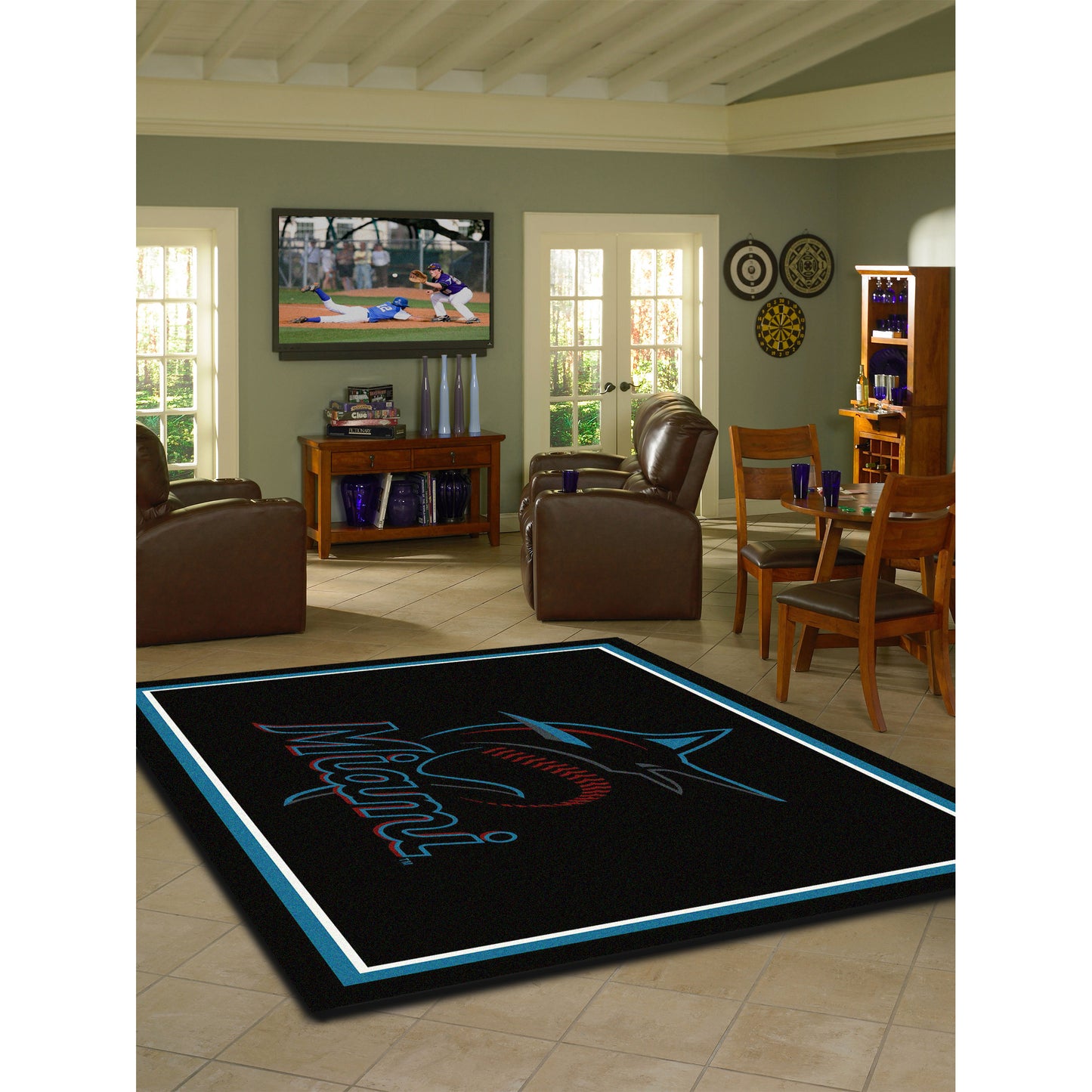 Miami Marlins spirit style area rug life