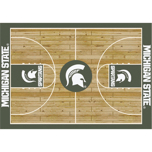 Michigan State Spartans courtside style area rug