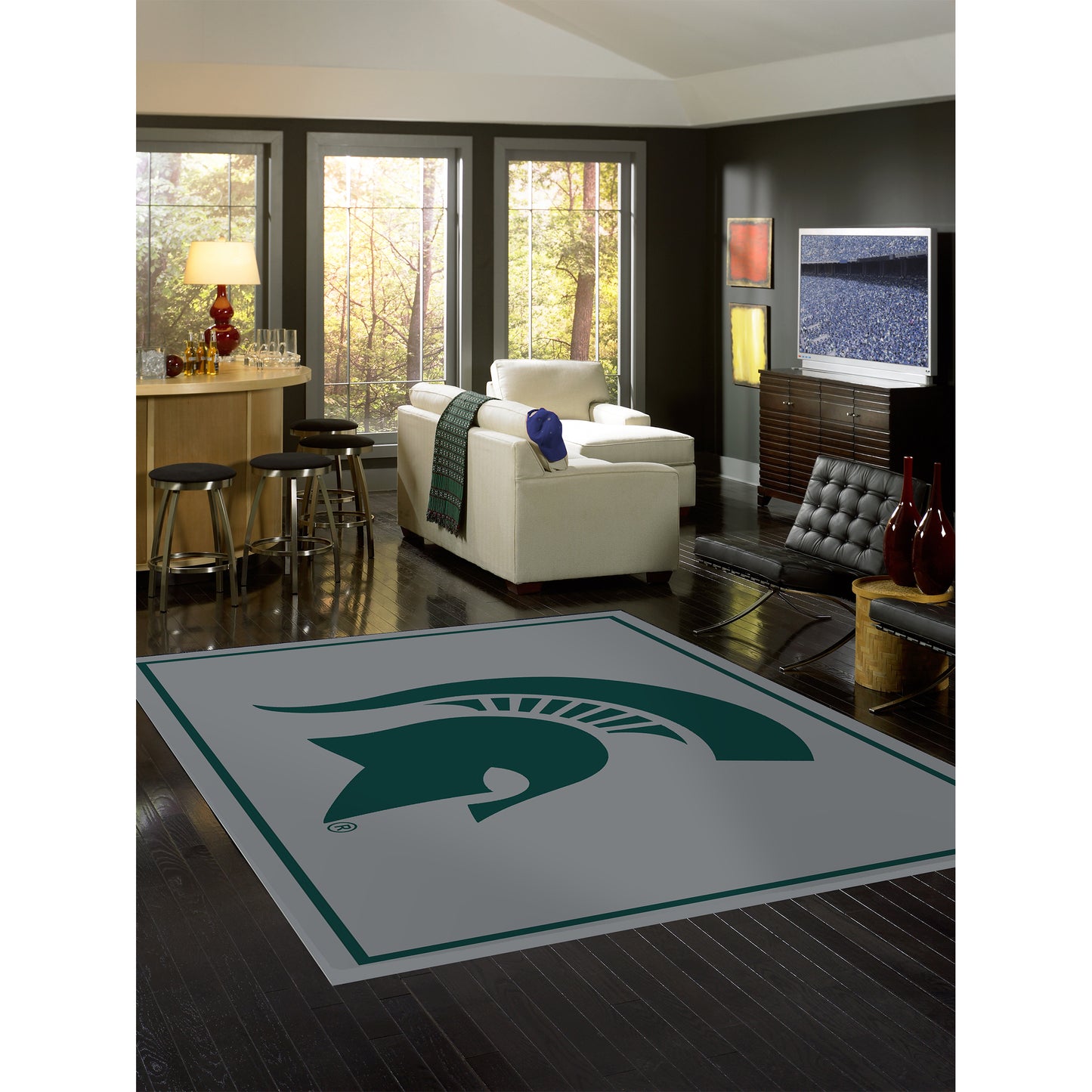 Michigan State Spartans spirit style area rug life