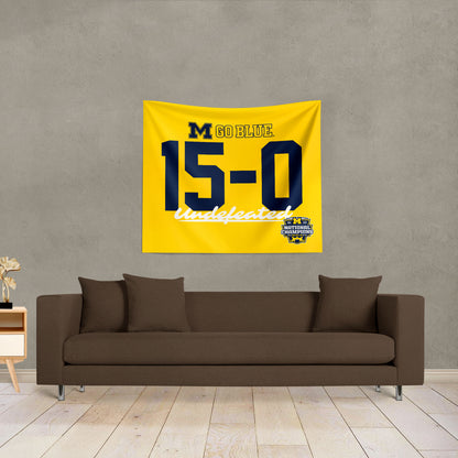 Michigan Wolverines NCAA Football Champs 15-0 Undefeated Season T10 Wall Hanging 1