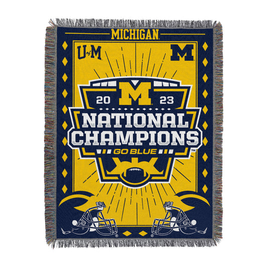 Michigan Wolverines NCAA Football Champs tapestry