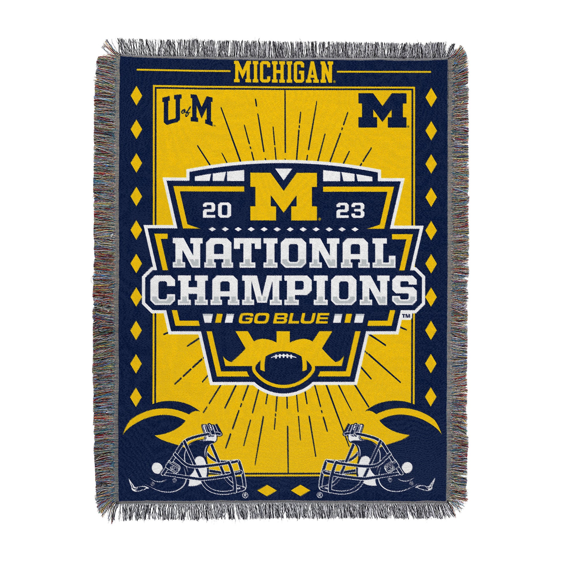 Michigan Wolverines NCAA Football Champs tapestry