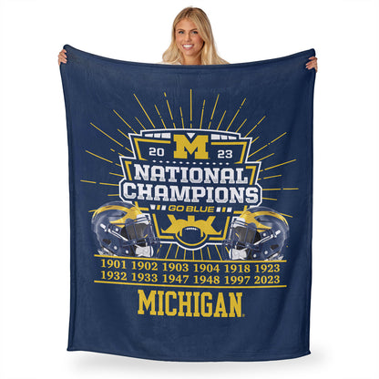 Michigan Wolverines NCAA Football Champs throw blanket 2