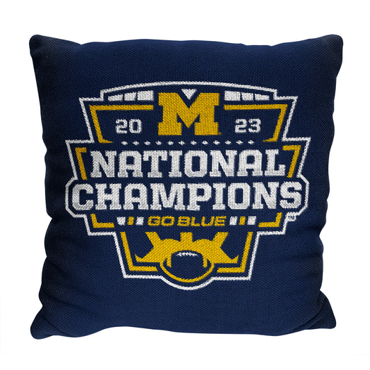 Michigan Wolverines National Champions tapestry pillow