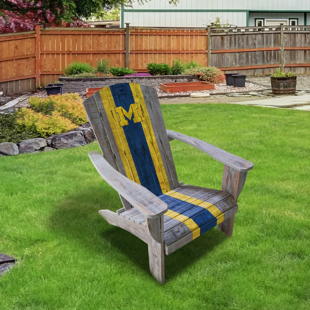 Michigan Wolverines Outdoor Painted Adirondack Chair