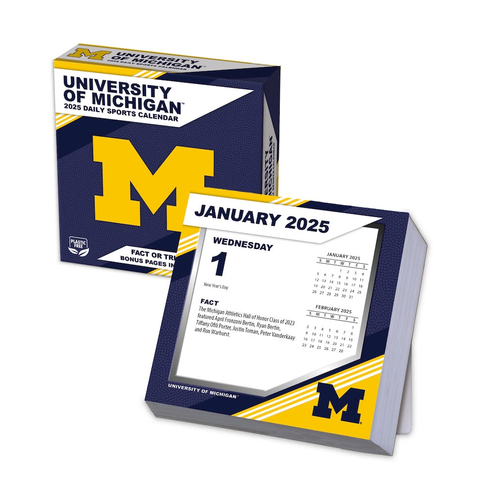 Michigan Wolverines 2025 Fact-A-Day Box Desk Calendar