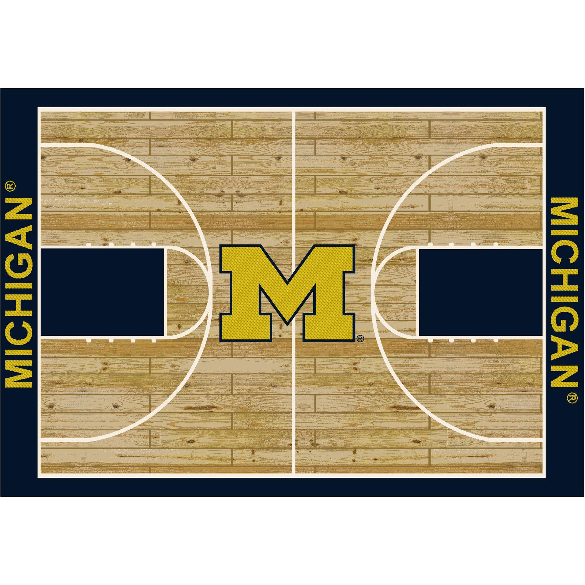 Michigan Wolverines courtside style area rug