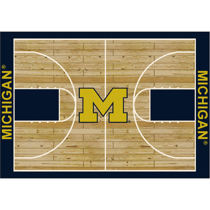 Michigan Wolverines courtside style area rug