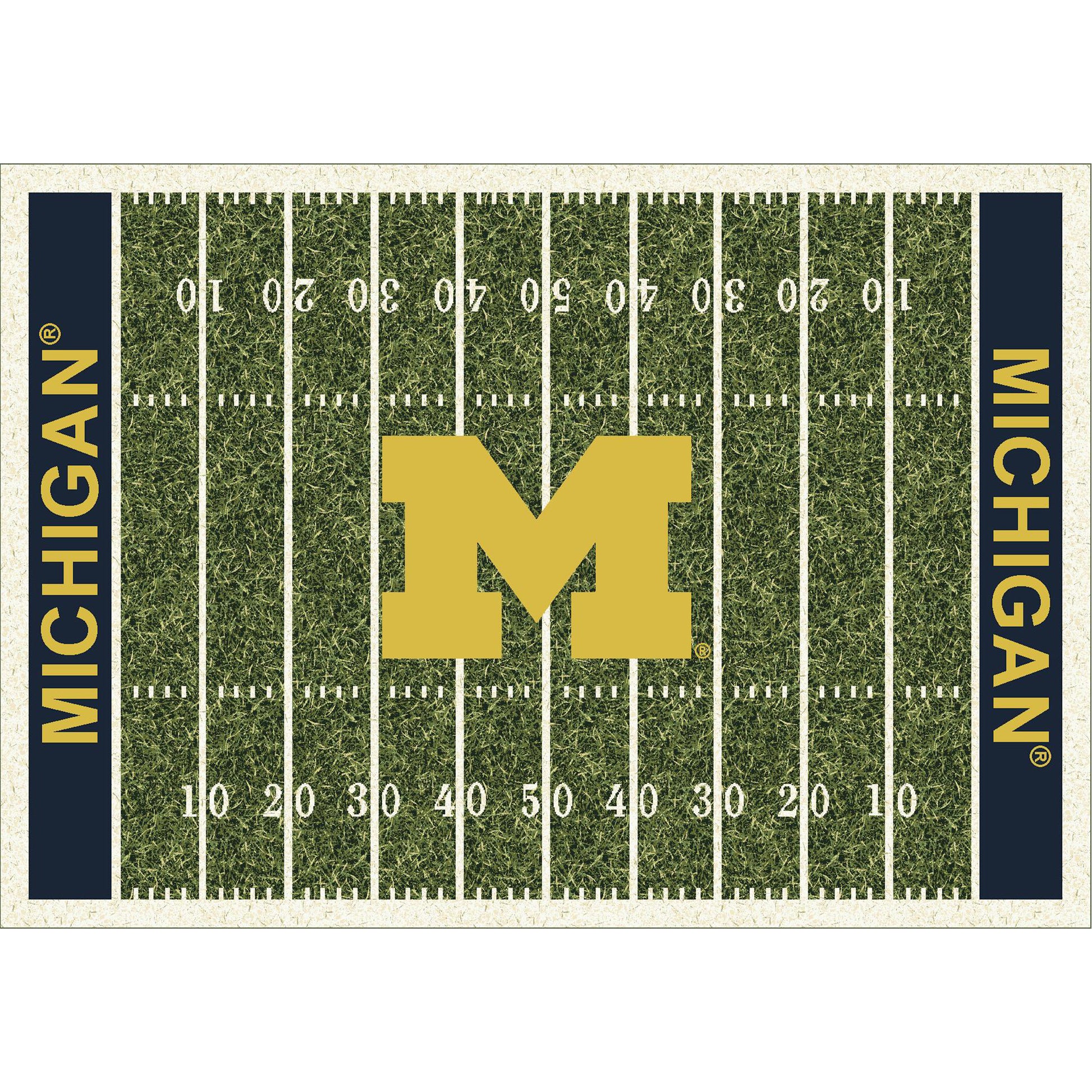 Michigan Wolverines home field style area rug