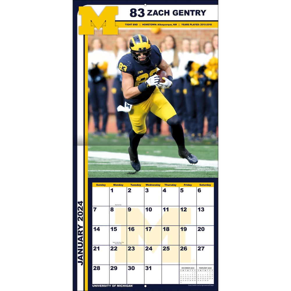 Michigan Wolverines Team Photos Wall Calendar Inside