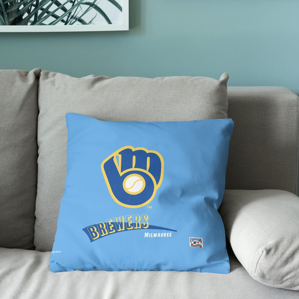 Milwaukee Brewers old school logo pillow