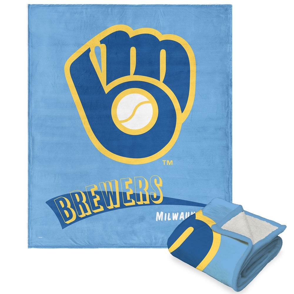 Milwaukee Brewers throwback sherpa blanket