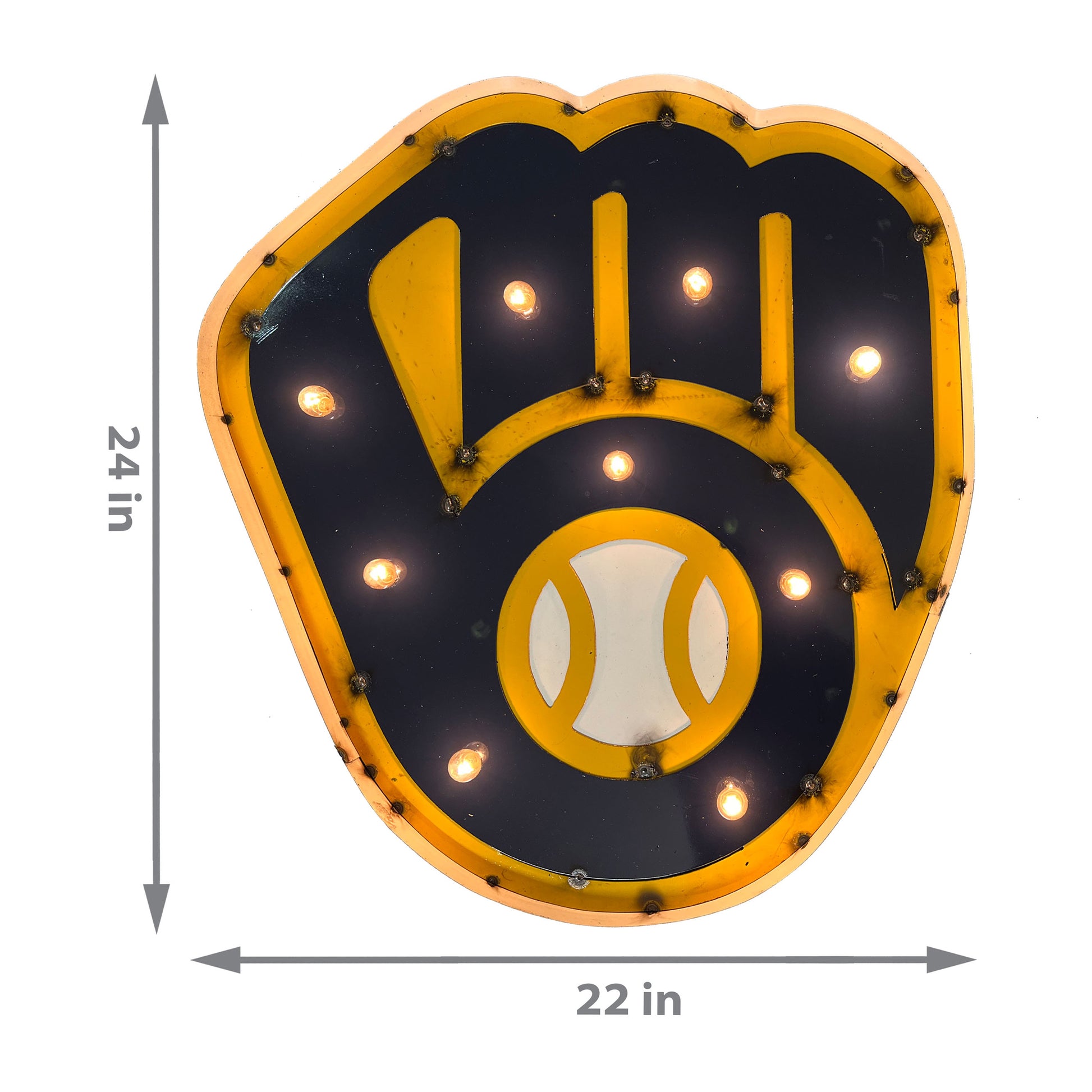 Milwaukee Brewers logo lighted metal retro sign