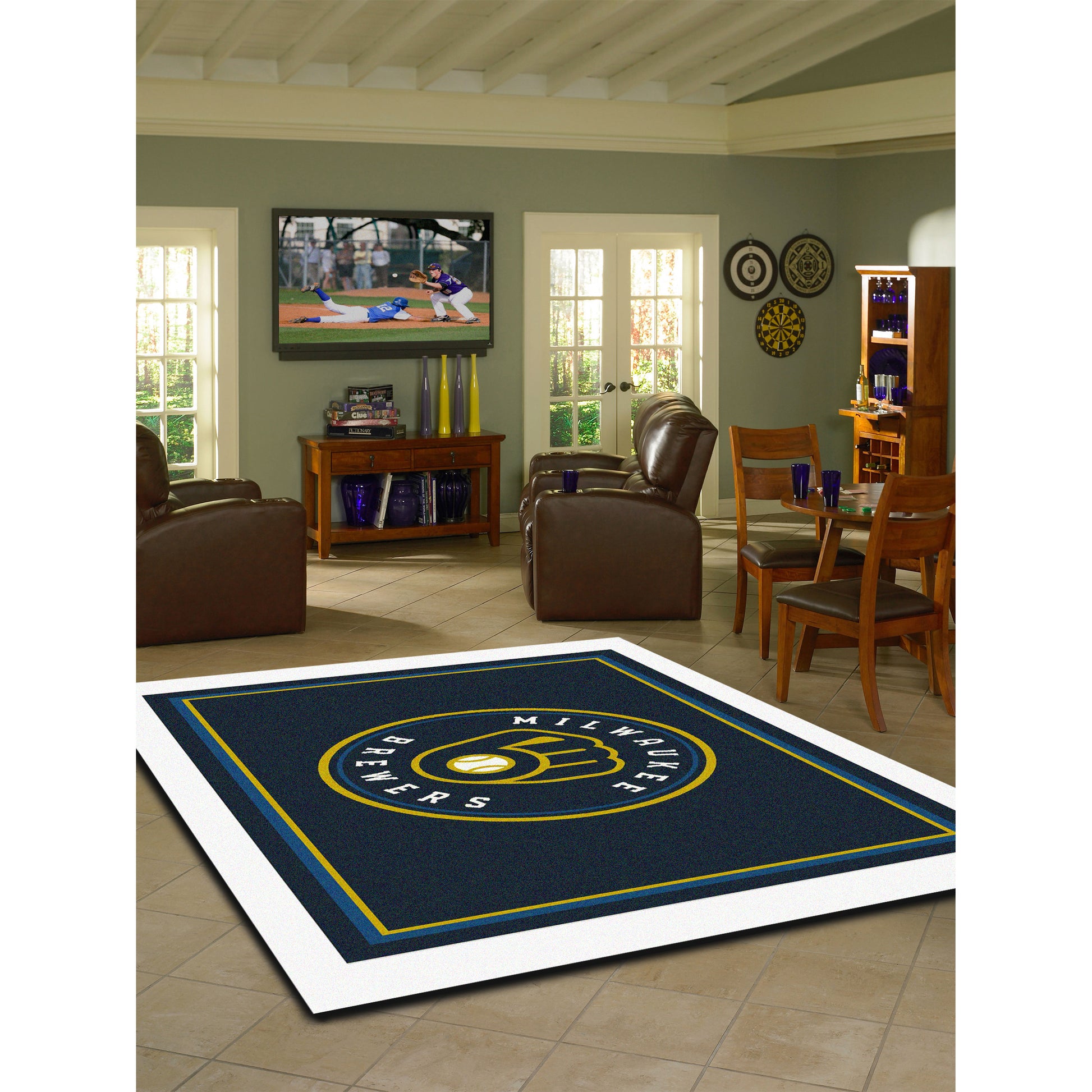 Milwaukee Brewers spirit style area rug life