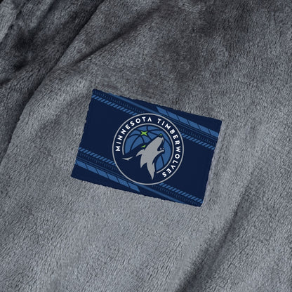 Minnesota Timberwolves silk touch charcoal bathrobe logo patch