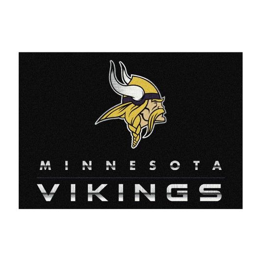 Minnesota Vikings chrome style area rug