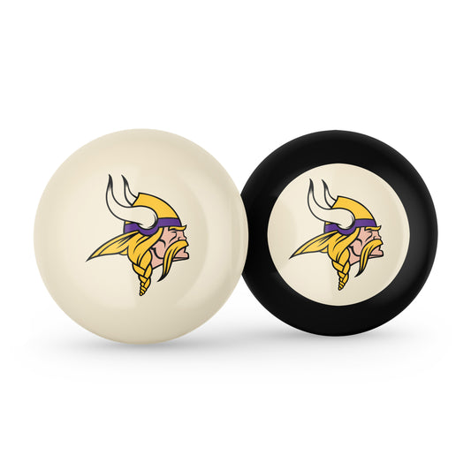 Minnesota Vikings cue ball and 8 ball