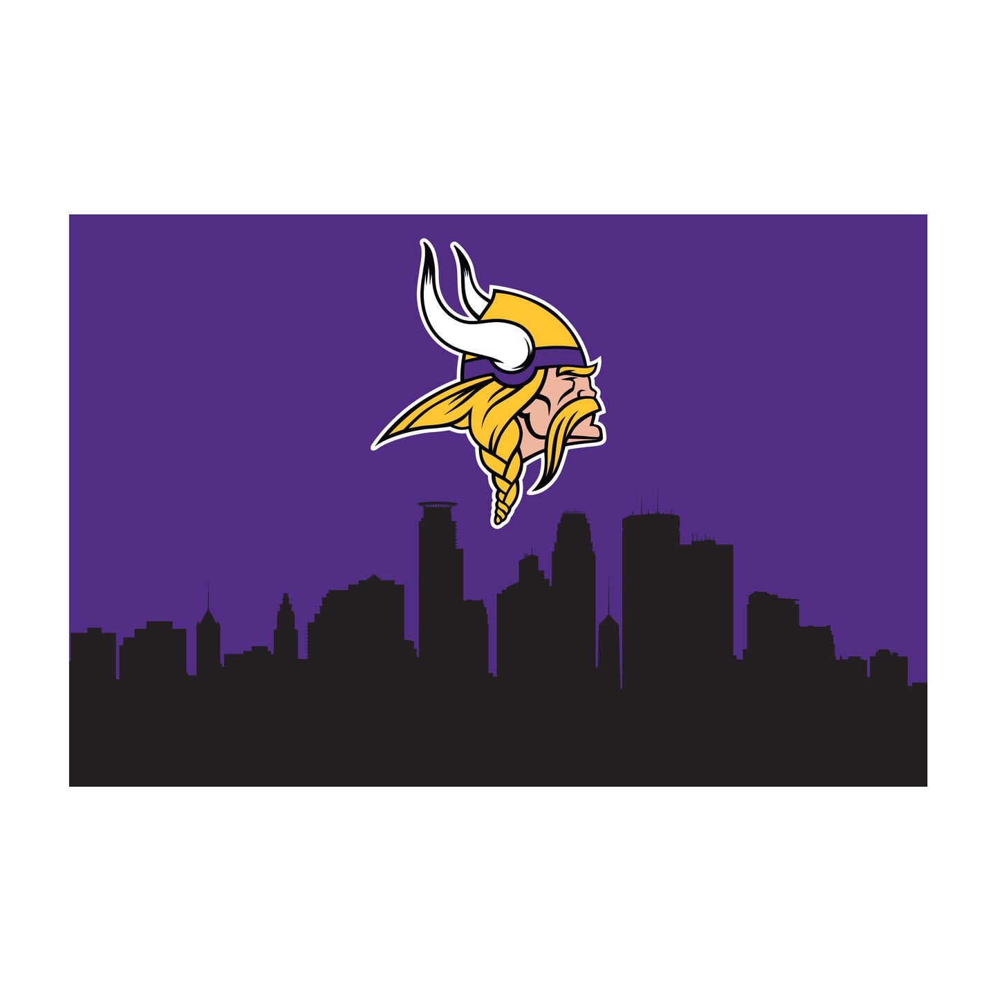 Minnesota Vikings washable cityscape rug