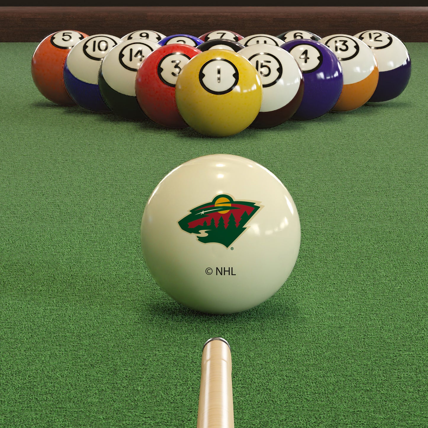 Minnesota Wild logo pool ball set
