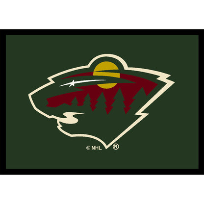 Minnesota Wild distressed style area rug